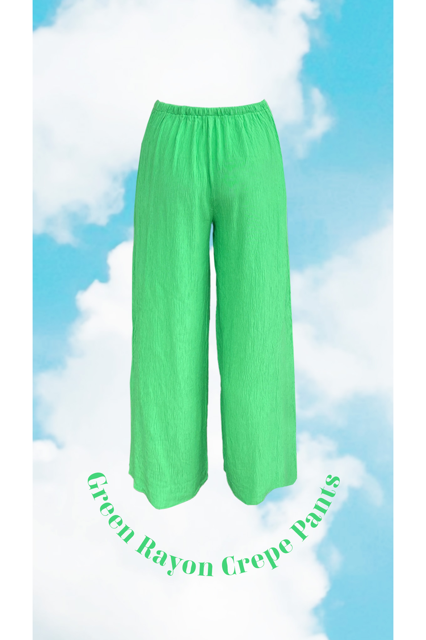 Green Rayon Crepe Pants